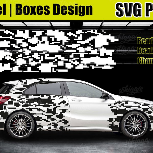 Píxel de coche de calcomanía de carreras | Diseños de pegatinas de panal de cajas | Descarga digital | Racing Car Honeycomb Honeycomb SVG, Corte vectorial de calcomanía de coche