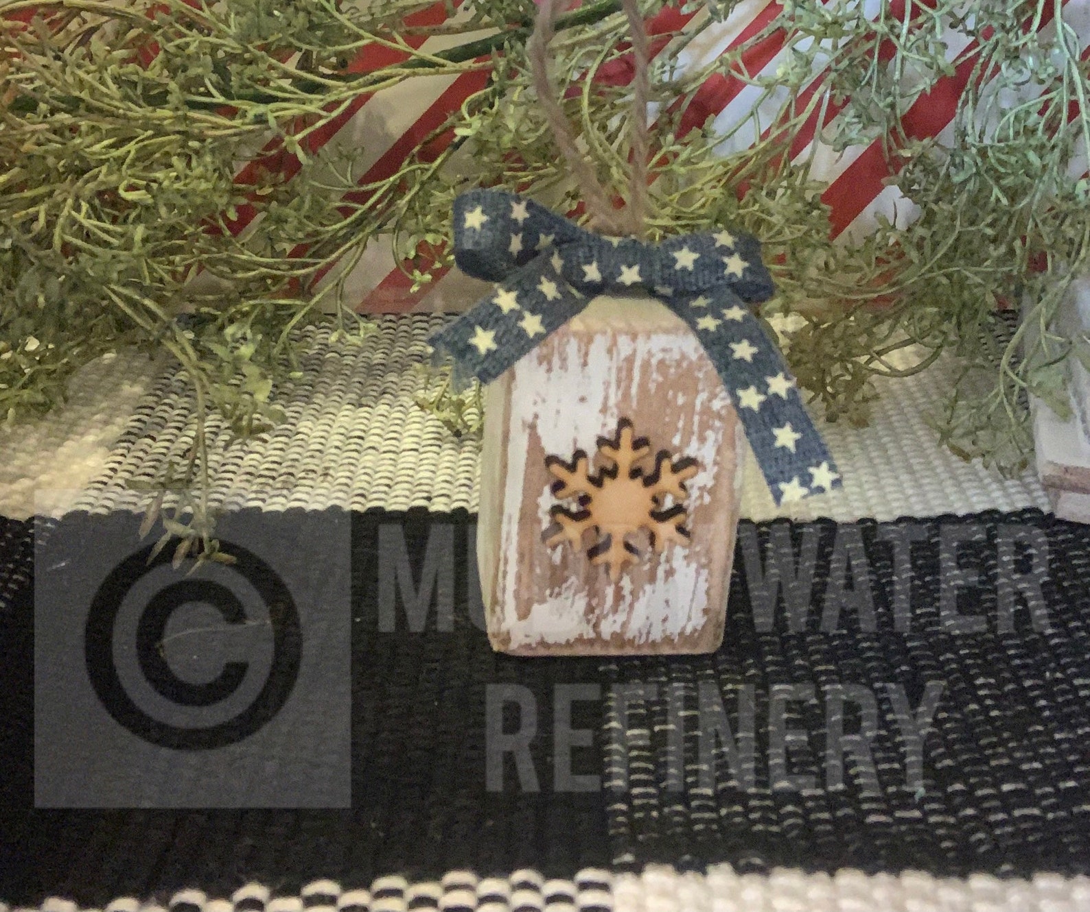 12 Piece Primitive Wood Block Ornaments Etsy