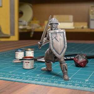 Swordman Infantry - Resin Miniature | Fantasy Tabletop Games | DnD | Dungeon and Dragons | Pathfinder