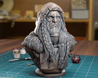 Druid Bust - Resin Miniature | Fantasy Tabletop Games | DnD | Dungeon and Dragons | Pathfinder