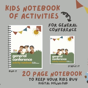 DIGITAL General Conference 20 page Activity Notebook for Kids & Teens