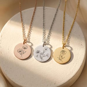 Combined Birth Month Flower Bouquet Necklace, Bridesmaid Jewelry, Mothers Day Gift for Mom, Personalized Bouquet Necklace Best Friends Gifts
