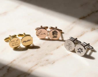 Aangepaste manchetknopen · Manchetknoop met echt handschrift · Cadeaus voor bruidsjonkers · Manchetknopen bruiloft · Gepersonaliseerde manchetknopen · Huwelijkscadeaus · Voorstel