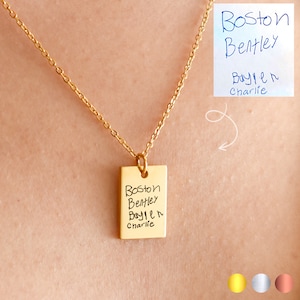 Handschrift Tag Ketting Memorial Gepersonaliseerde Handtekening Cadeau Sentimentele Moederdag Sieraden voor haar Handgeschreven Charme Kindernaamkettingen
