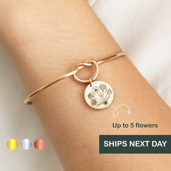 Birth month flower bracelet deals
