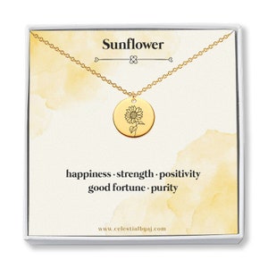 Sunflower Necklace, Sunflower Pendant Jewelry, Dainty Gold Silver Charm, Bridesmaid Gifts, Girls Jewelry, Best Friends Birthday Gift for Her