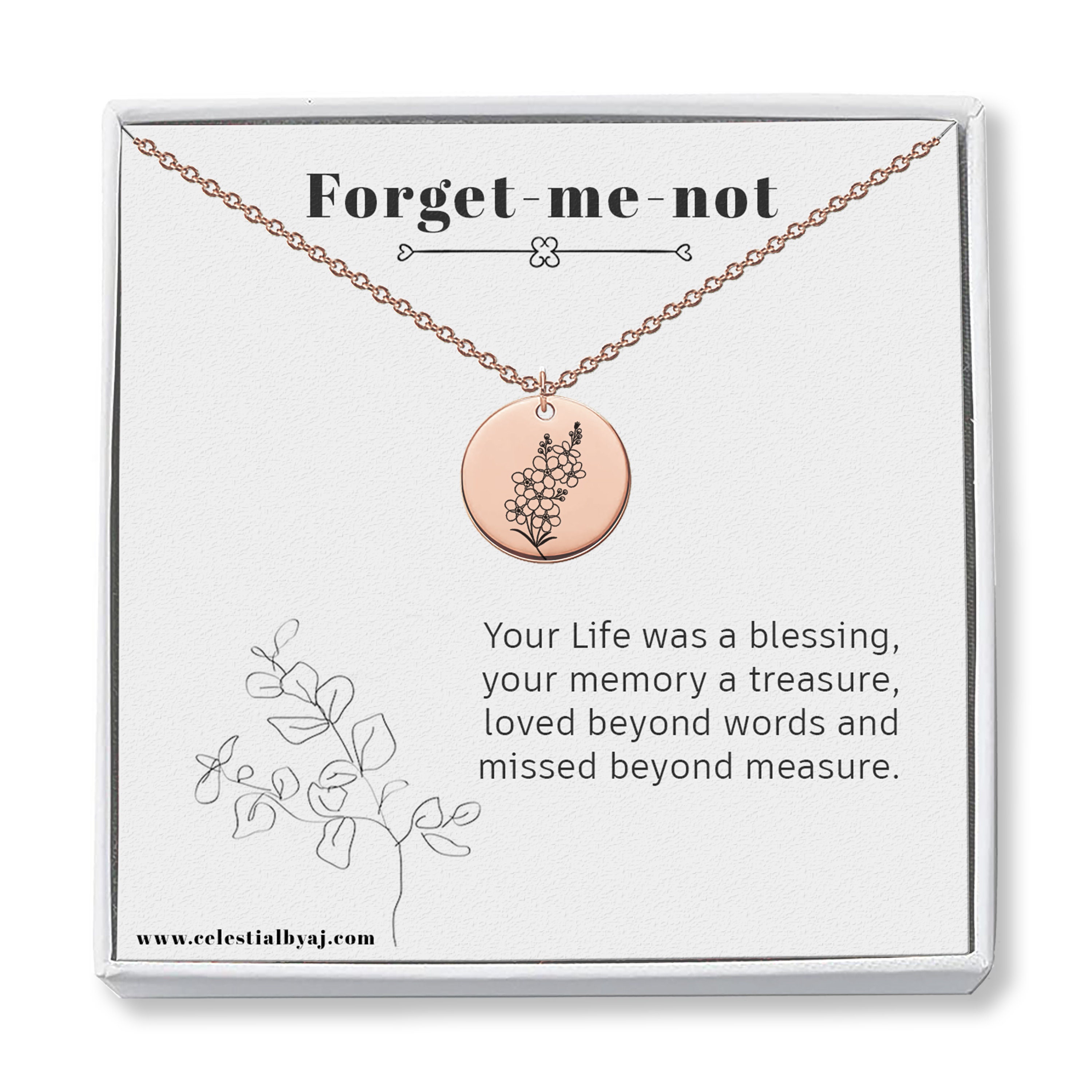 Me Not Flower Necklace Me Not Miscarriage Etsy