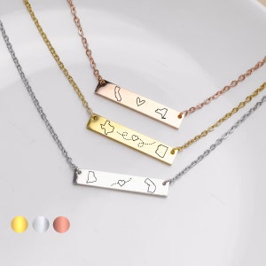 Long Distance Relationship Necklace Etsy
