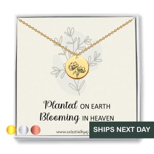 Customized Birth Month Flower Miscarriage Necklace, Memorial Gifts, Personalized Pregnancy Loss Gift, Thoughtful Sympathy Gift for Her