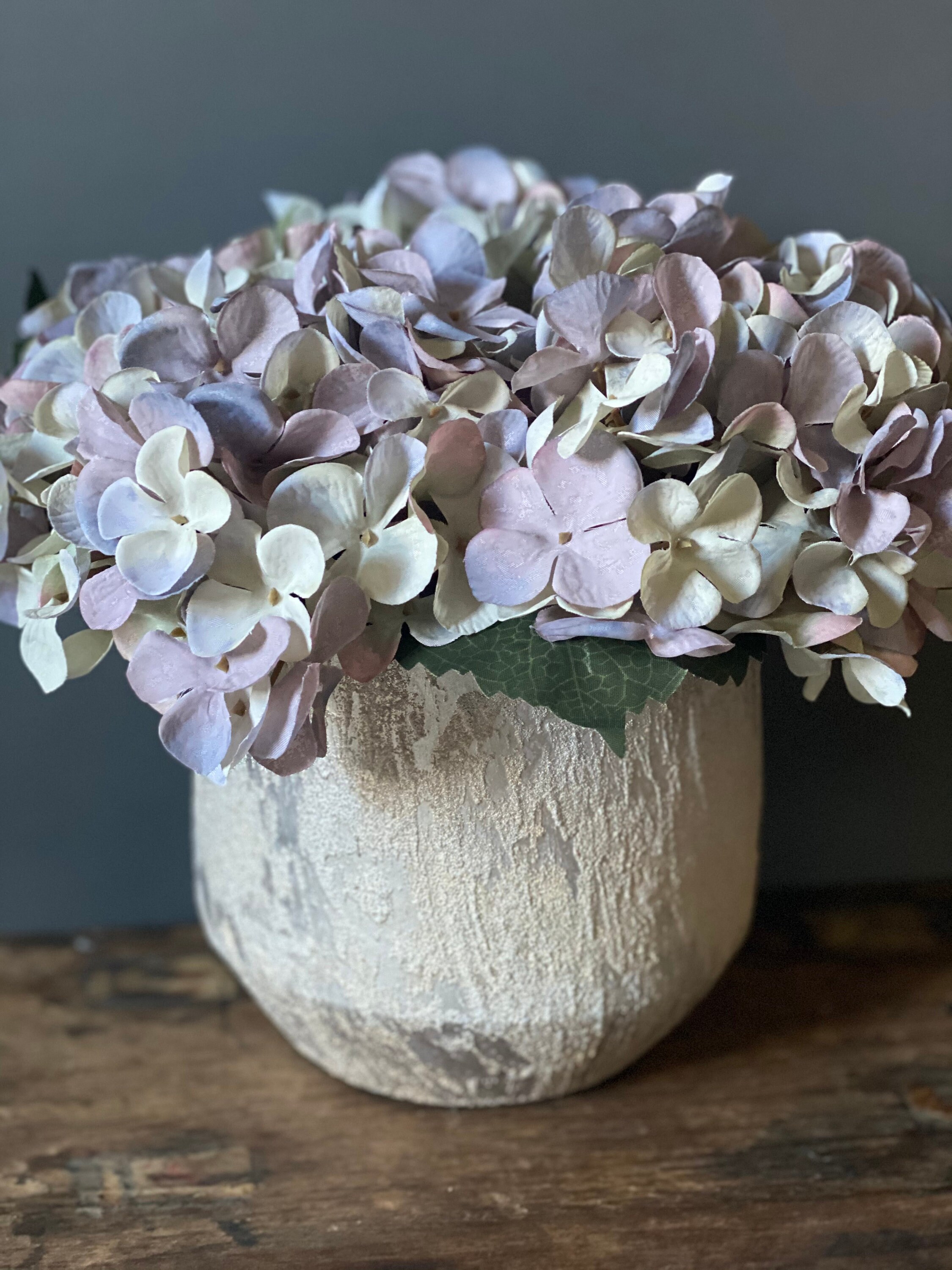 Faux hydrangea arrangement in pot Etsy