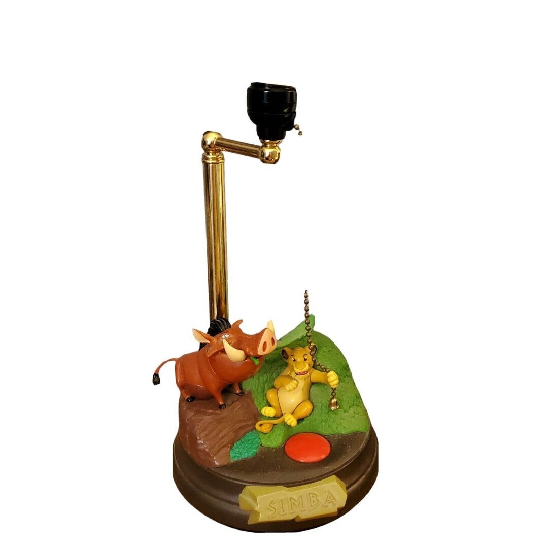 Vintage Disney the Lion King Simba Timon Pumba Animated Talking Lamp ...