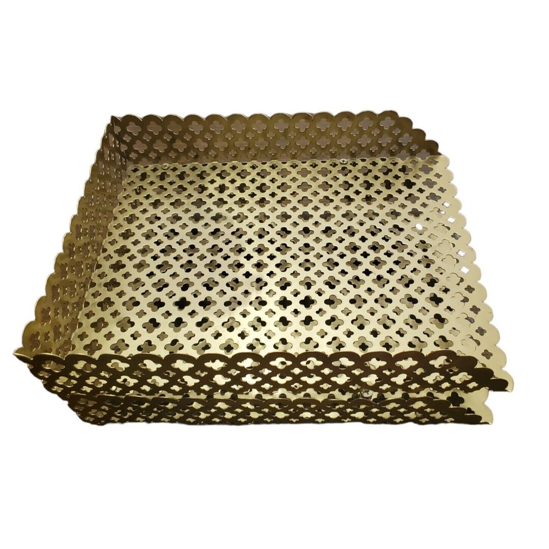 Brass Letter Tray Holder Vtg Clover Mid Century Modern 2 Tier Etsy