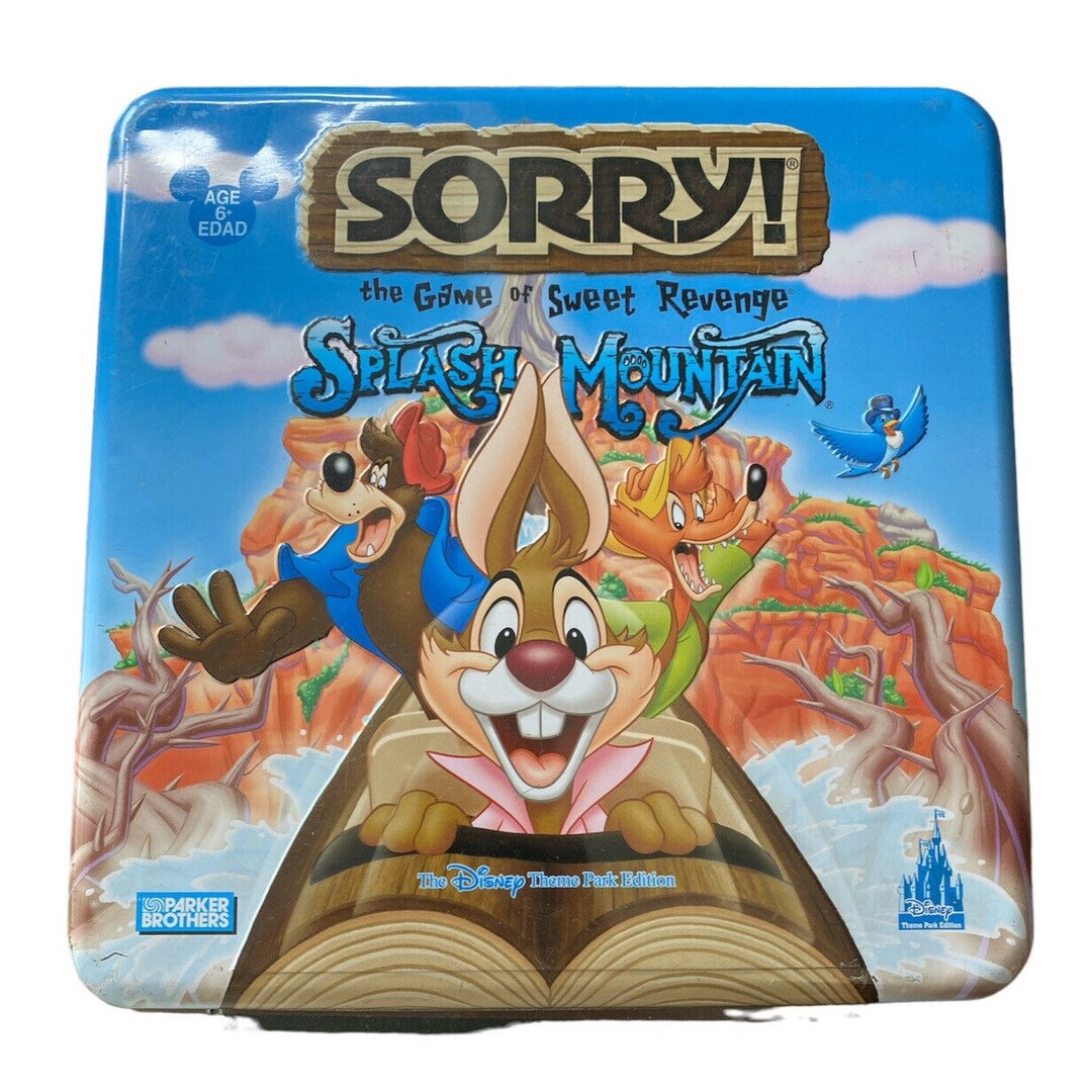 Disney Splash Mountain Sorry Board Game Metal Tin Complete Game Etsy