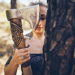 Viking forged axe - RAGNAR, Viking axe, personalised hatchet, viking hatchet, bearded axe, battle axe, scandinavian axe buy Gift for him
