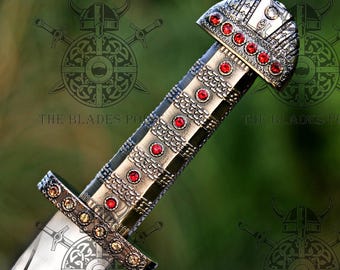 Handmade Viking Sword Inspired by Ragnar Lothbrok with Scabbard, Medieval Collectible Sword Gift for Him