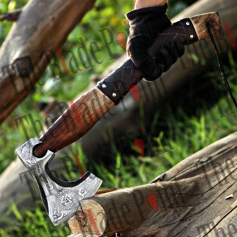 Viking forged axe - RAGNAR, Viking axes, personalized hatchet, Bearded hatchet, Scandinavian axe image 4