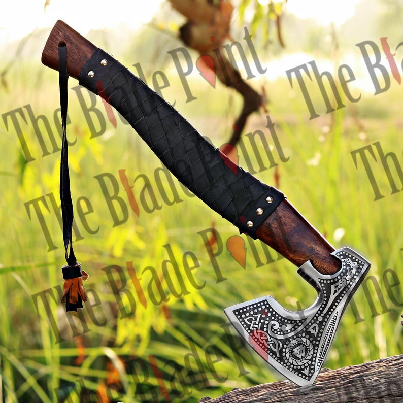 Viking forged axe - RAGNAR, Viking axes, personalized hatchet, Bearded hatchet, Scandinavian axe image 2