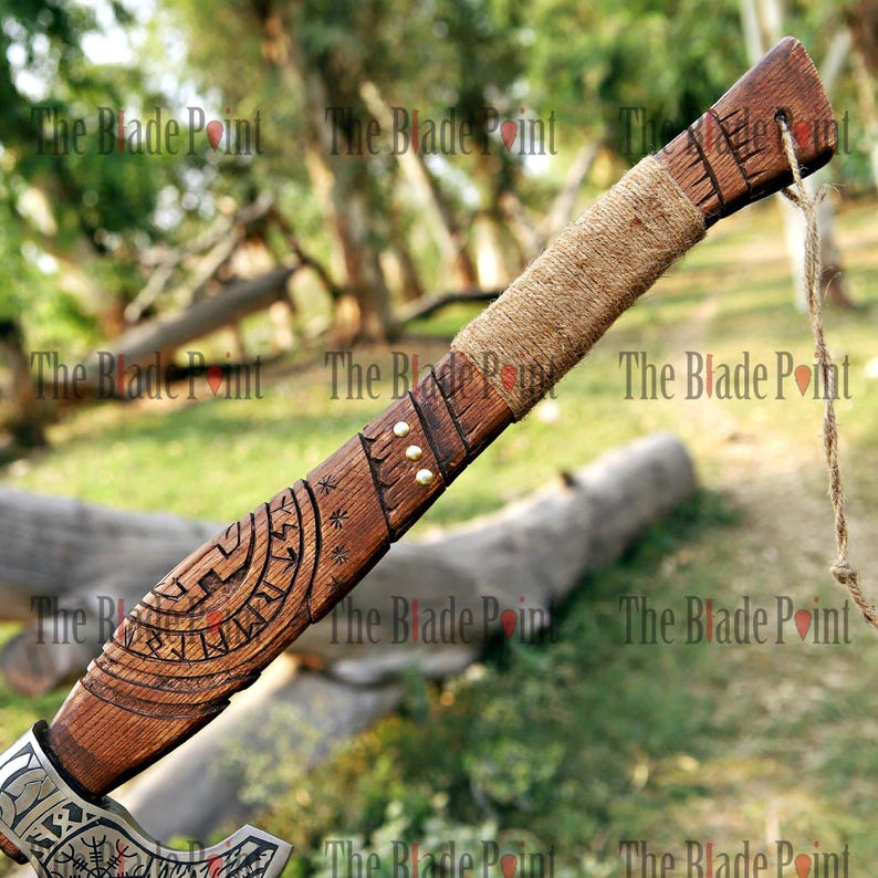 Viking forged axe - RAGNAR, Viking axes, personalized hatchet, Bearded hatchet, Scandinavian axe image 10