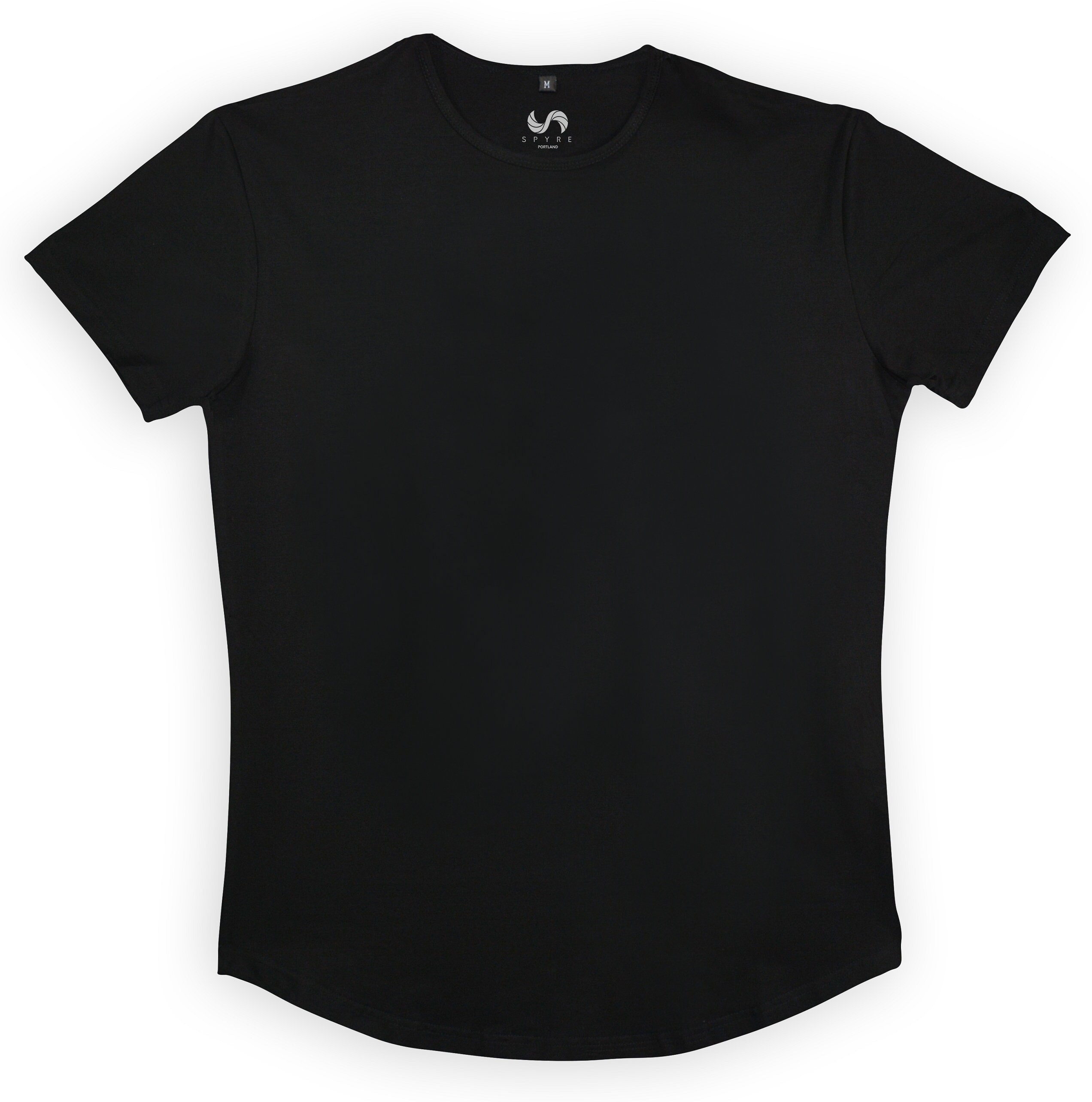 Comfortable Men's Drop Cut Blank Shirts Curved Hem Men's Tee College