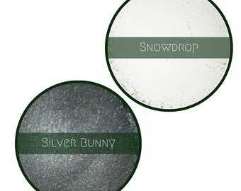 Vegan Eyeshadow Samples (White, Grey, Silver Shades) - Zero Waste, Eco Friendly, Cruelty Free