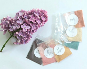 Eco Friendly Makeup Sample Bags Choose 6 - Natural, Zero Waste, Vegan, Cruelty Free, Gluten Free - Toxin and Talc Free Mineral Makeup