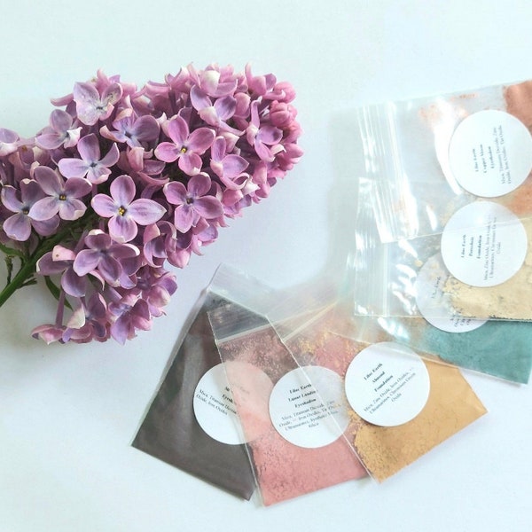 Eco Friendly Makeup Sample Bags Choose 6 - Natural, Zero Waste, Vegan, Cruelty Free, Gluten Free - Toxin and Talc Free Mineral Makeup