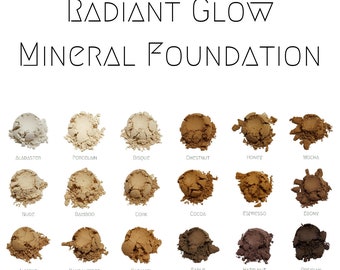 Natural Loose Radiant Glow Mineral Foundation - Talc & Toxin Free Vegan Beauty Products - Dewy Luminous Finish