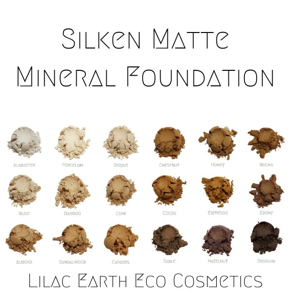 Natural Matte Loose Mineral Foundation - Titanium Dioxide Free, Talc & Toxin Free Vegan Beauty Products