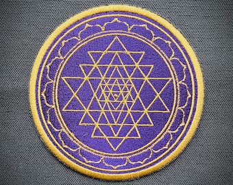 Shri Yantra ~ Patch ~ Brodé ~ Applique ~ Mandala ~ Protection ~ Symbole ~ Méditation