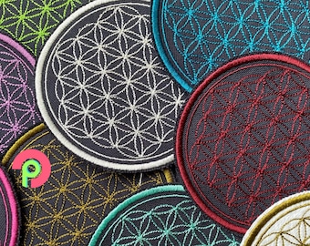 Fiore della Vita ~ Patch ~ Ricamato ~ Applicazione ~ Patch ~ Mandala ~ Energia ~ Armonia ~ Perfezione ~ Gioia ~ Simbolo ~ Meditazione