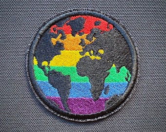 LGBTQ ~ Planet ~ Erde ~ Pride ~ Patch ~ Zeichen ~ Logo ~ Stickerei ~ Bio