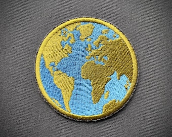 Patch - Planet - Earth - Application - Patch - Sign - Logo - Embroidery - Organic