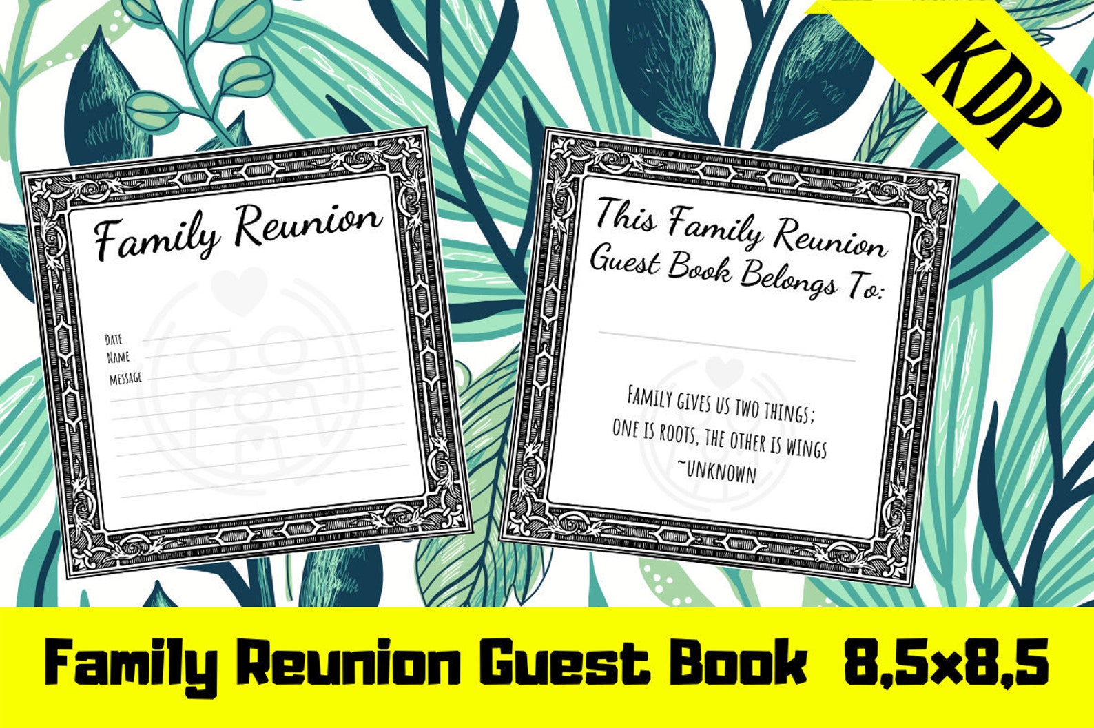 Family Reunion Guest Book KDP Interior Commercial Use License Template