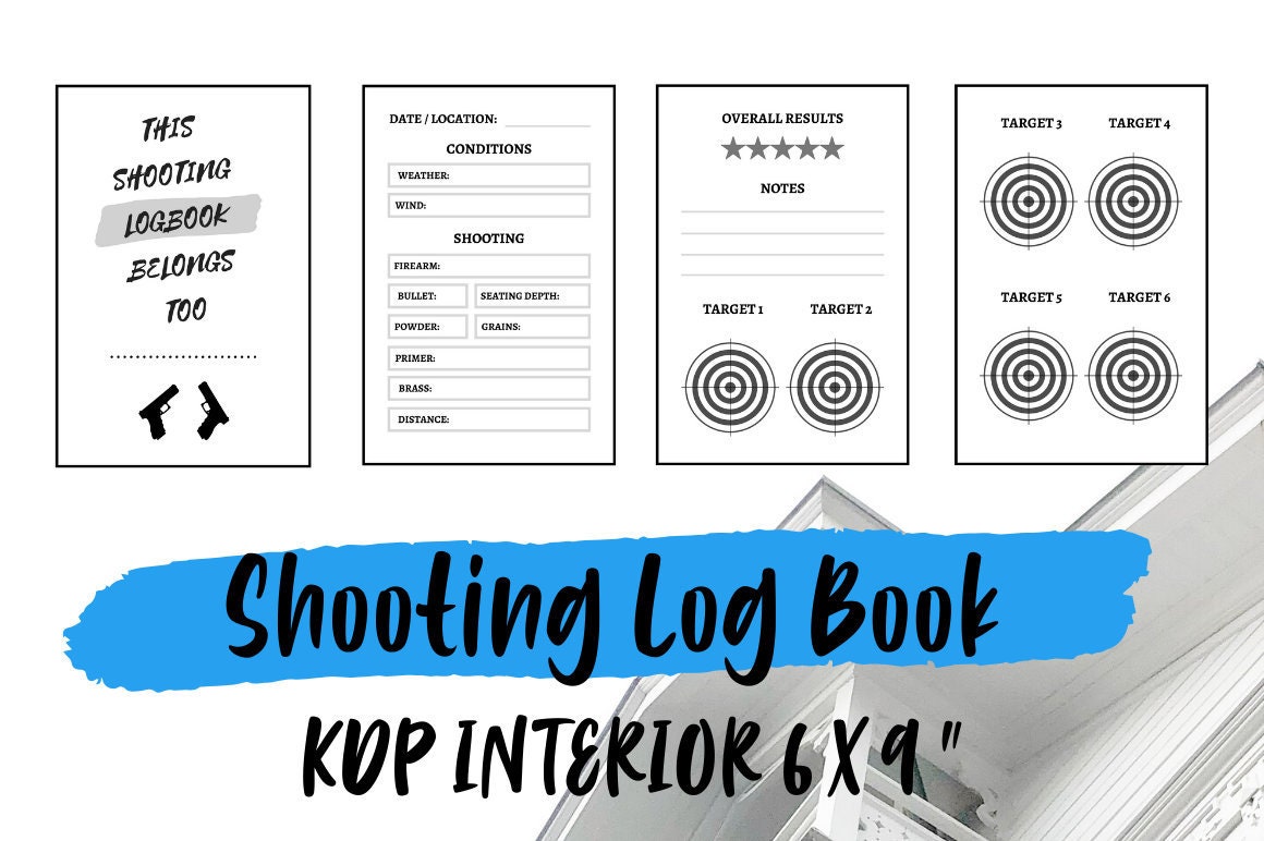 Shooting Log Book KDP Interior Commercial Use License Etsy