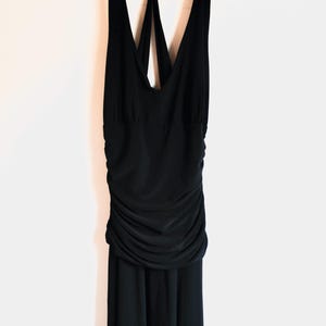 Y2K Black Ruched Midi Dress M
