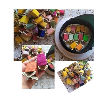 A dozen 12 pieces Old Paper Bobbins Threads Original Greek Made in Greece by PETALOUDA brand name