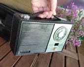 Vintage 60 39 s Radio, Vintage working radio, Radio Transistor, Vintage, Collector Radio, retro Decor, 60s, AM FM Radio, original leather case