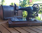 Antique Rare 1896 (Serial Number 13643258) Sewing Machine with Coffin Bentwood Case Old Vintage Hand Crank Singer 116 years old