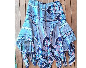 Silky Boho Vibes: Vintage 90's Silk Skirt for Summer - Gipsy, Hippie, Indian
