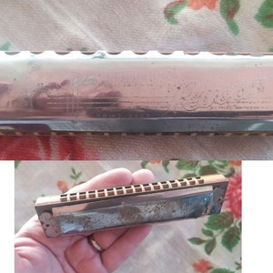 Rusty Wind Instrument: Collectible German Harmonica Moulin Rouge D.R.W.Z. 6082
