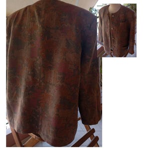 Blazer 90s Crop Lined Shoulder Pads Jacket with Pockets  Vintage Clothing Women's made Greece Plus size