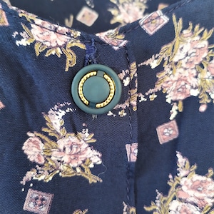 Floral botón abajo camisa de los años 90 blusa de alta calidad para mujer blusa vintage de gran tamaño