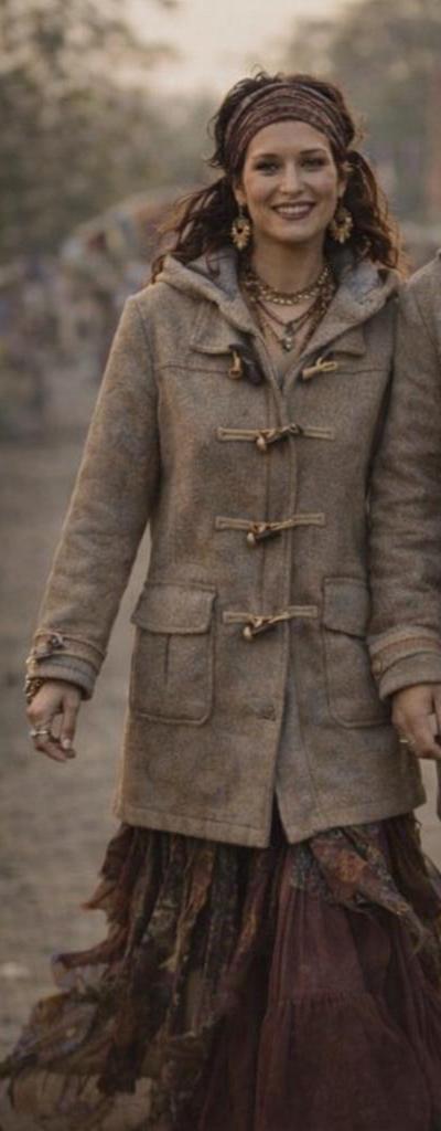 Brown Wooly Duffle Coat Gloverall Lining Tartan Montgomery Winter