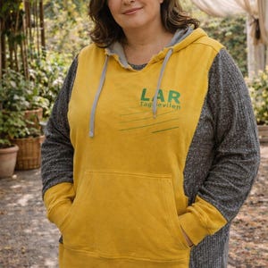 Felpa con cappuccio riciclata L-3X in cotone, stile vintage, comoda e oversize, da donna