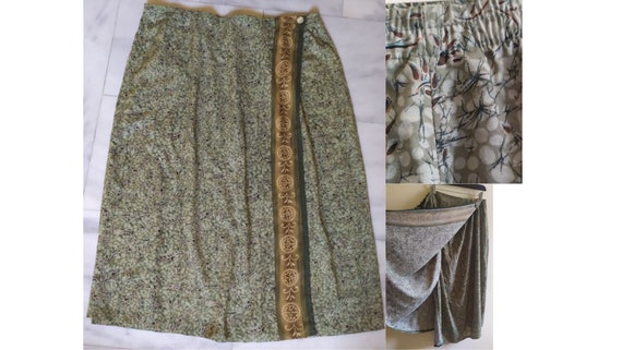 Plus Size Retro Wrap Skirt: Long  Lovely Below th… - image 1