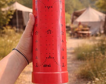 1990s Retro Red Thermos | Vintage Vacuum Flask | Insulated Drink Dispenser | Kitchen Drinkware | No Lid