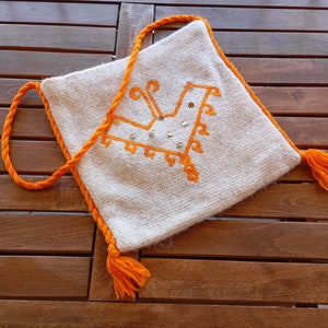 Greek Woven Tagari Bag Decorative Touristic Traditional Shoulder Bag Vintage Handbags  00's Made in Greece