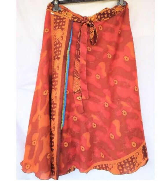 Boho Beauty: Vintage 90's Indian Midi Skirt - Ver… - image 4