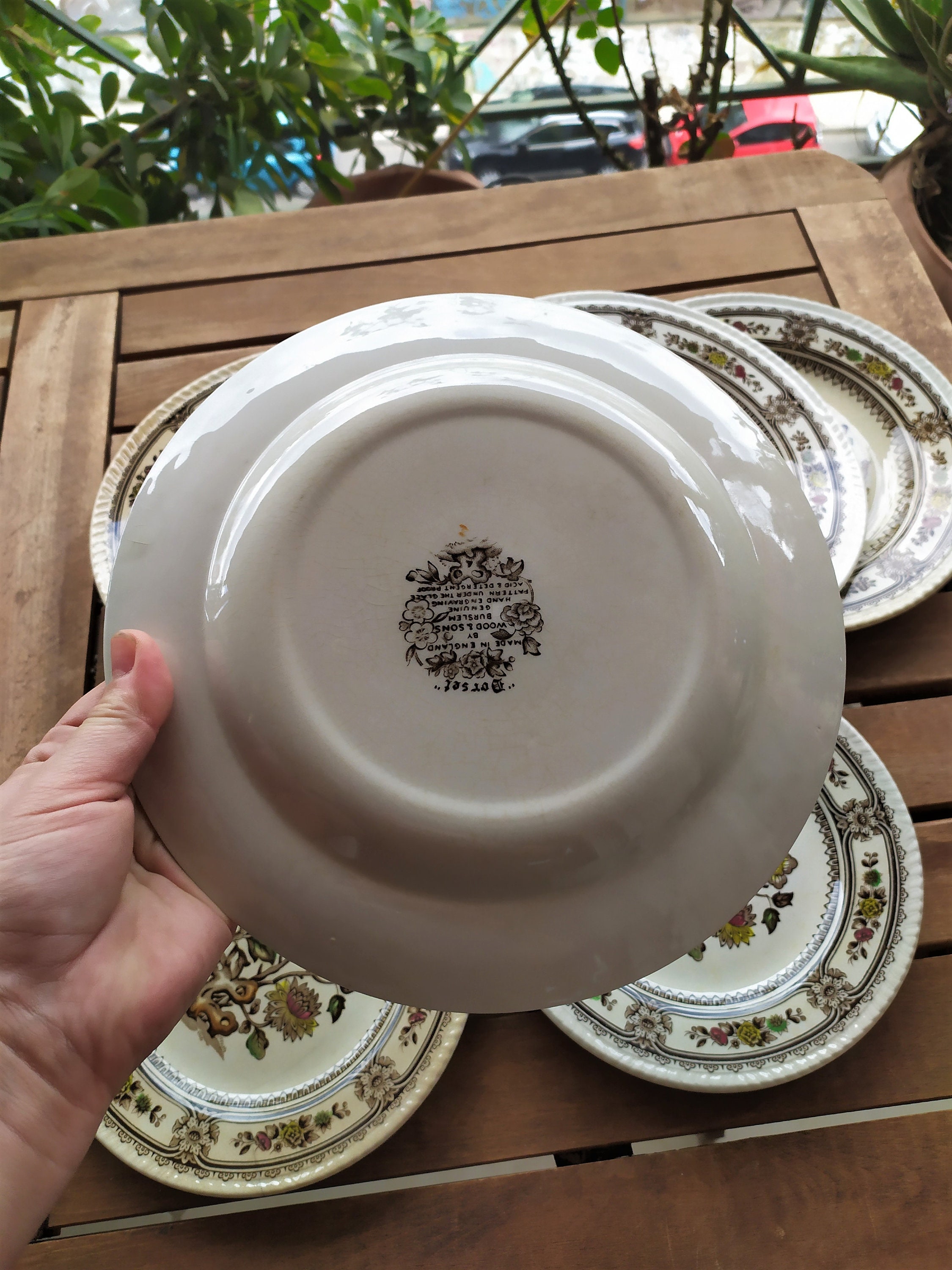 Set of 9 Vintage Wood and Sons Burslem Dinner Plate 6 Dinner