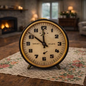 Vintage 70er Jahre Kreis Wecker - PETER SILENT - Retro Home Decor - Tabletop Made in Germany - funktioniert nicht